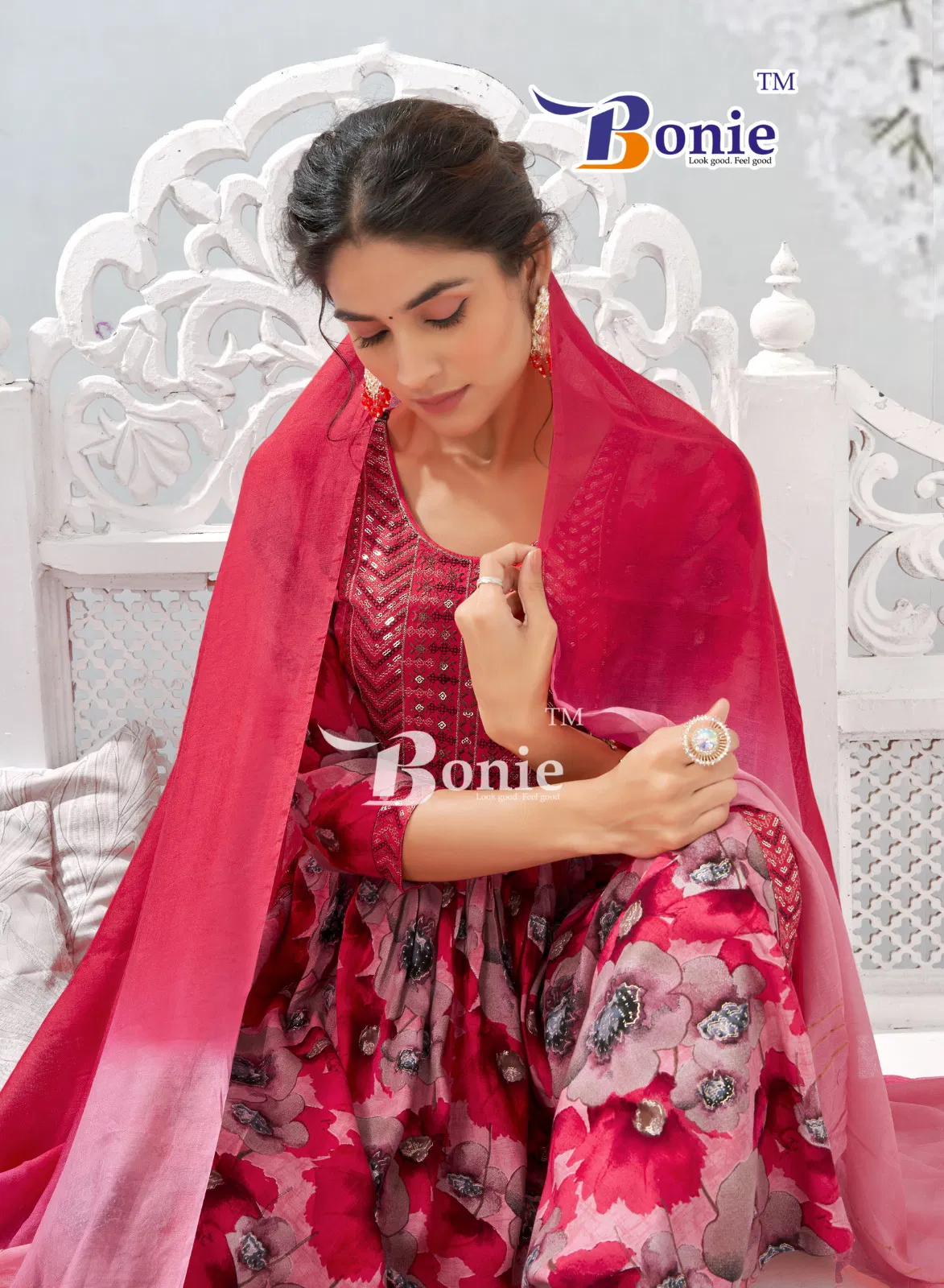 Meghana 5 By Bonie Rayon Designer Kurti With Bottom Dupatta Wholesale Price In Surat
